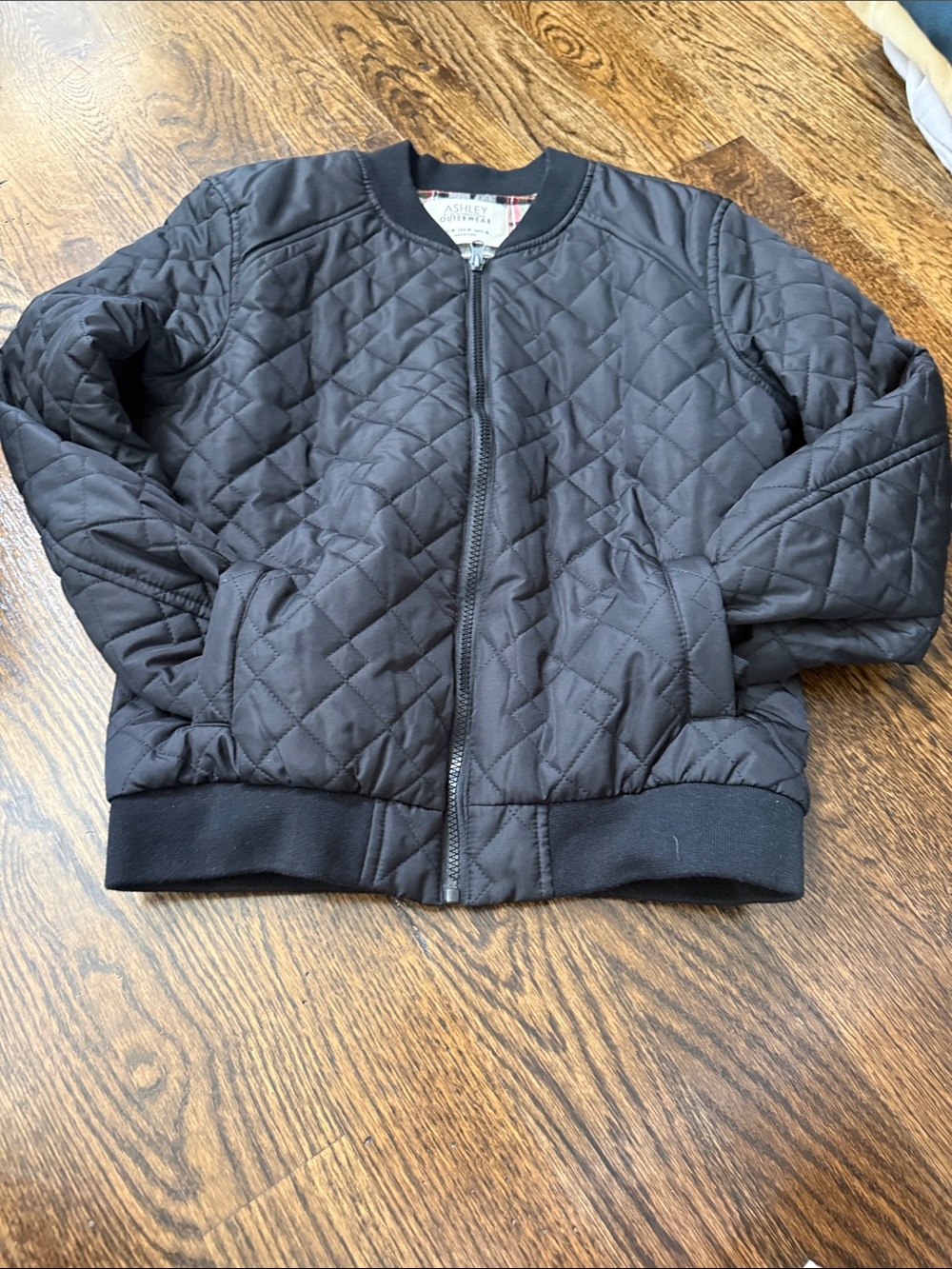 Ashley By 26 International Black Quilted Kids Bomber Jacket